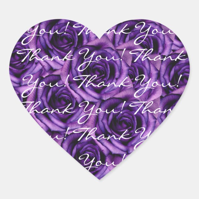 Dark Purple Roses Thank You Sticker (Front)
