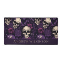 Dark Purple Skulls Roses Gothic