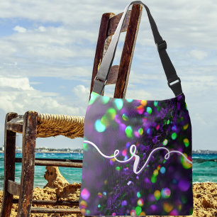 Dark Purple Sparkling Crossbody Bag