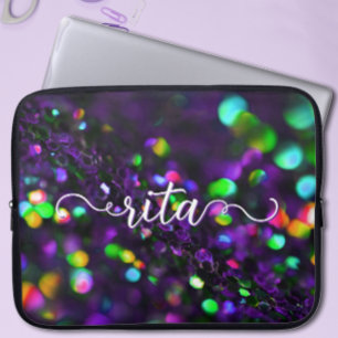 Dark Purple Sparkling Laptop Sleeve