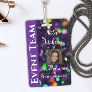 Dark Purple Sparkling Photo Badge