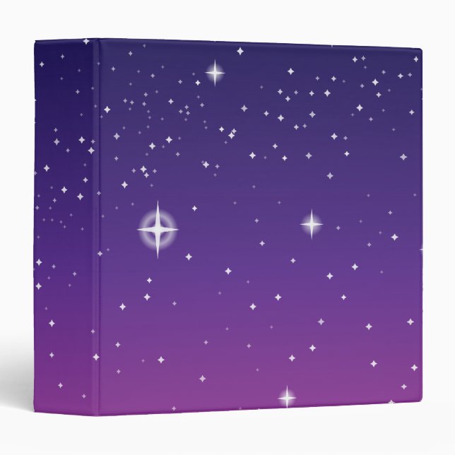 Dark Purple Starry Night Sky Binder (Front/Spine)