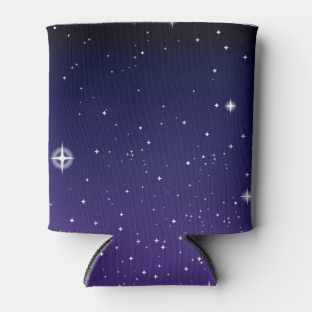 Dark Purple Starry Night Sky Can Cooler (Front)