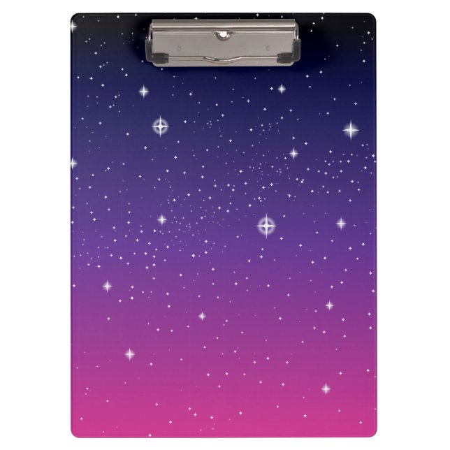 Dark Purple Starry Night Sky Clipboard (Front)