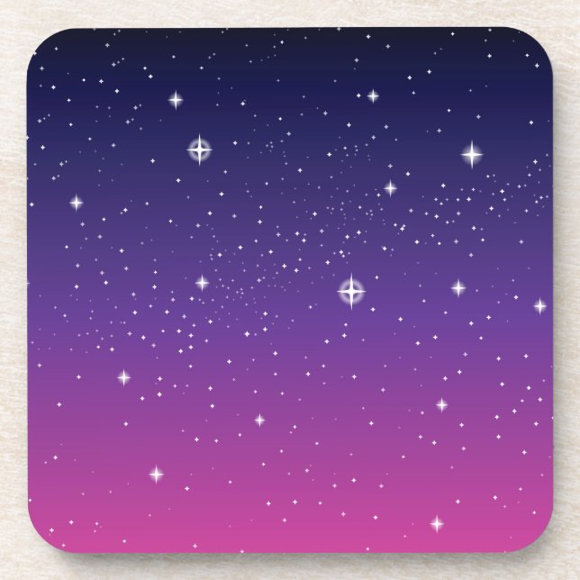 Dark Purple Starry Night Sky Coaster (Front)