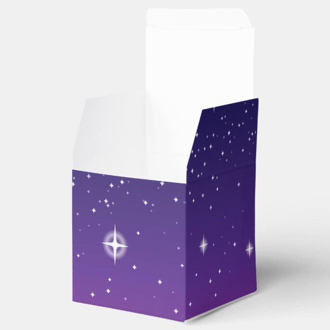 Dark Purple Starry Night Sky Favor Box (Opened)