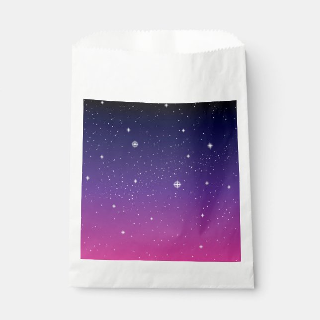 Dark Purple Starry Night Sky Favour Bag (Front)