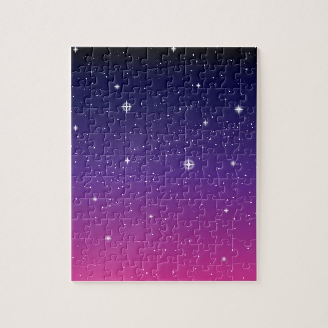 Dark Purple Starry Night Sky Jigsaw Puzzle (Vertical)