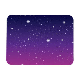 Dark Purple Starry Night Sky Magnet