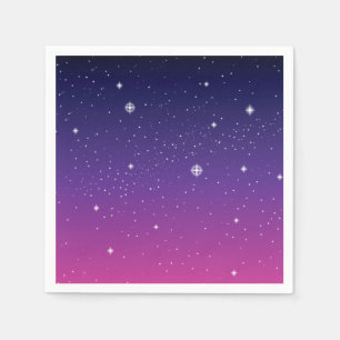 Dark Purple Starry Night Sky Napkin