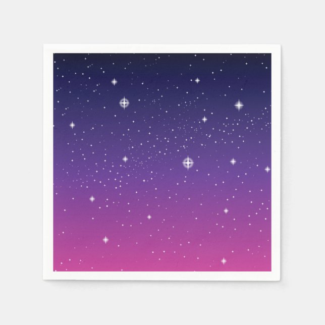 Dark Purple Starry Night Sky Napkin (Front)