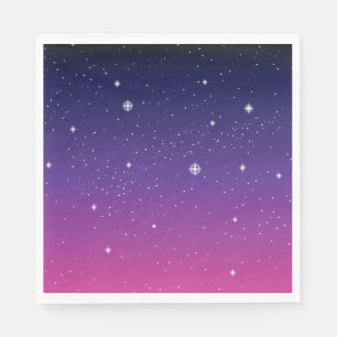 Dark Purple Starry Night Sky Napkin