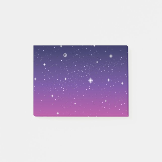 Dark Purple Starry Night Sky Post-it Notes (Front)