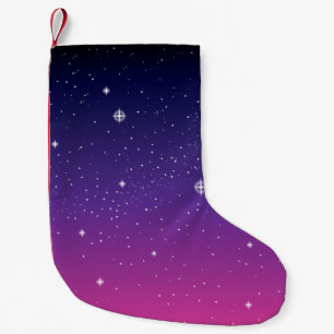 Dark Purple Starry Night Sky Small Christmas Stocking