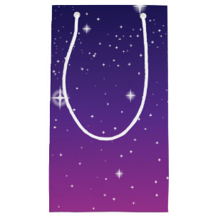 Dark Purple Starry Night Sky Small Gift Bag