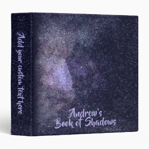 Dark Purple Starry Night Sky Space Book of Shadows Binder