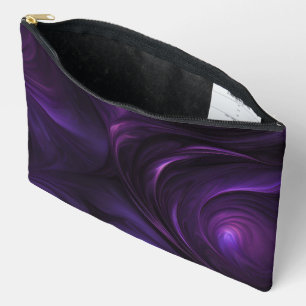 Dark Purple Swirl Design Accessory Pouch
