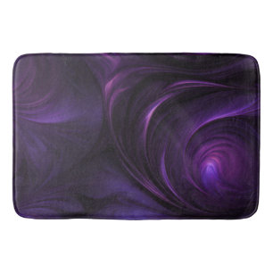 Dark Purple Swirl Design Bath Mat