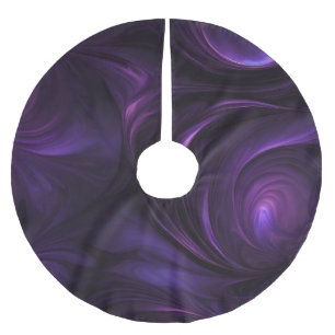 Dark Purple Swirl Design Brushed Polyester Tree Skirt