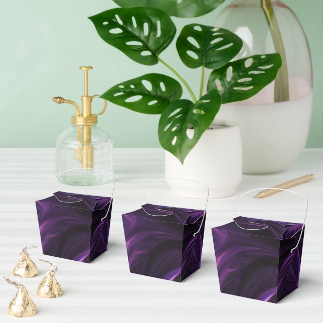 Dark Purple Swirl Design Favor Box (Multiple)