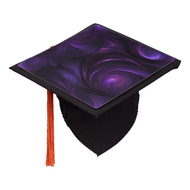 Dark Purple Swirl Design Graduation Cap Topper (Angled)