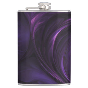 Dark Purple Swirl Design Hip Flask