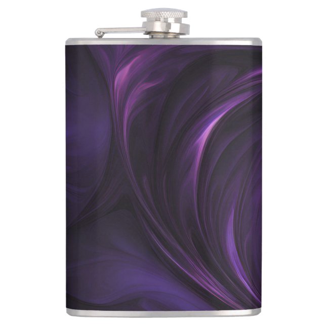 Dark Purple Swirl Design Hip Flask (Front)