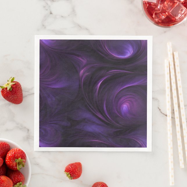 Dark Purple Swirl Design Napkin (Insitu)