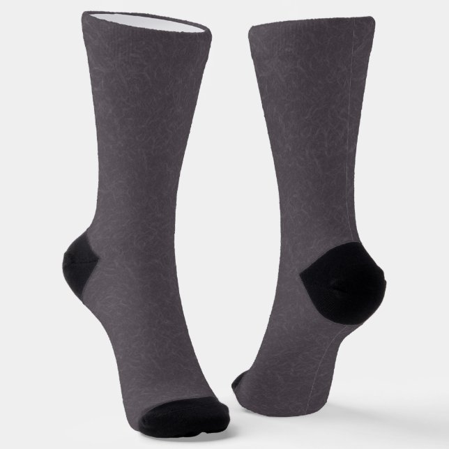 Dark purple textured surface swirling pattern socks (Angled)