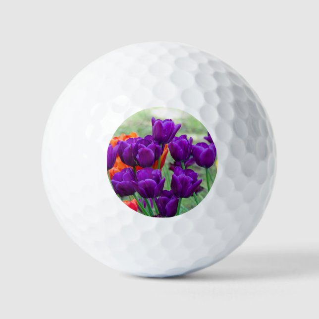 Dark purple tulips  jigsaw  golf balls (Front)