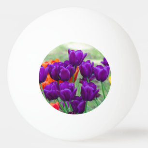 Dark purple tulips jigsaw ping pong ball