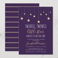 Dark Purple Twinkle Little Star Baby Shower