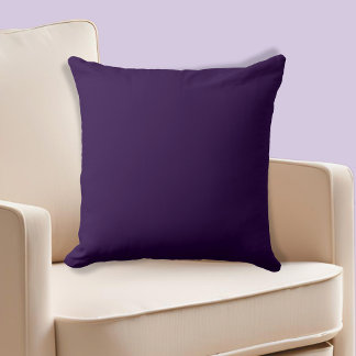Dark Purple Uni-coloured Violet  Throw Pillow