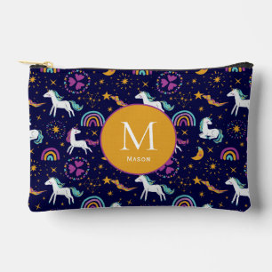 Dark Purple, Unicorns and Rainbows customized  Accessory Pouch