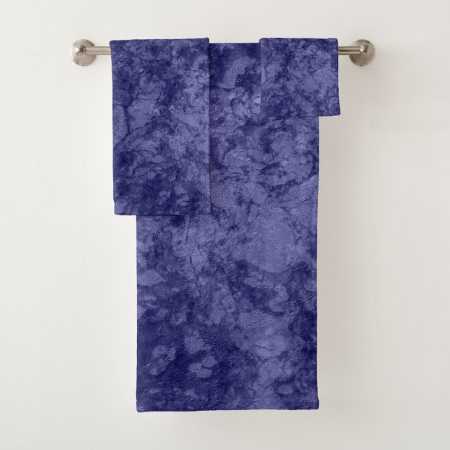 Dark purple violet texture textured suede marble g bath towel set (Insitu)