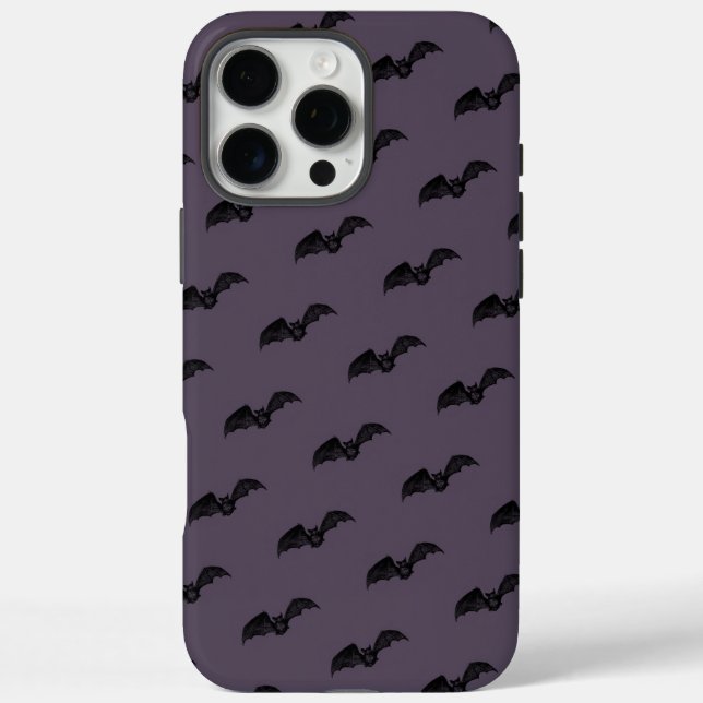 Dark Purple Witchy Gothic Bat Halloween Case-Mate iPhone Case (Back)