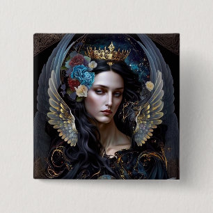 Dark Queen Angel Fantasy Art 2 Inch Square Button