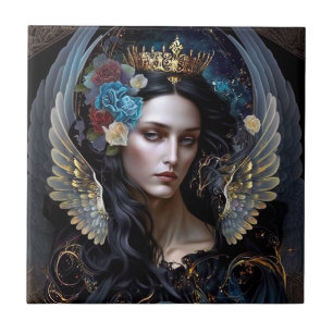 Dark Queen Angel Fantasy Art Tile