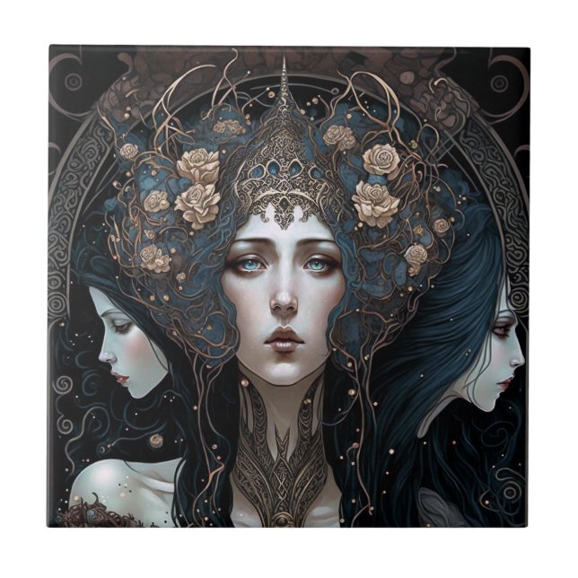Dark Queen Fantasy Art Tile (Front)