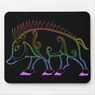 Dark Rainbow Boar Mouse Pad