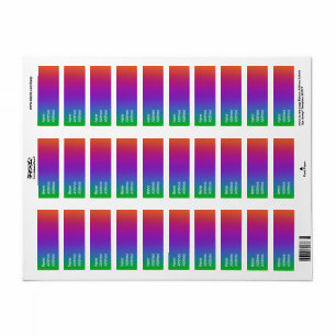 Dark Rainbow Colours Return Address Labels