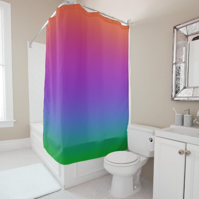 Dark Rainbow Colours Shower Curtain (In Situ)