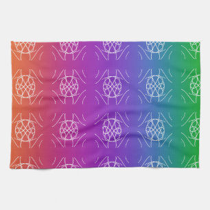 Dark Rainbow Colours Swirls All Over Kitchen Towel
