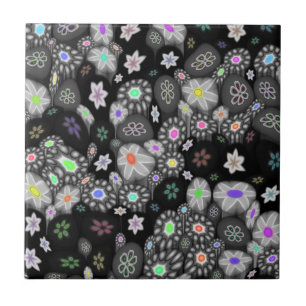 Dark Rainbow Millefiori Tile