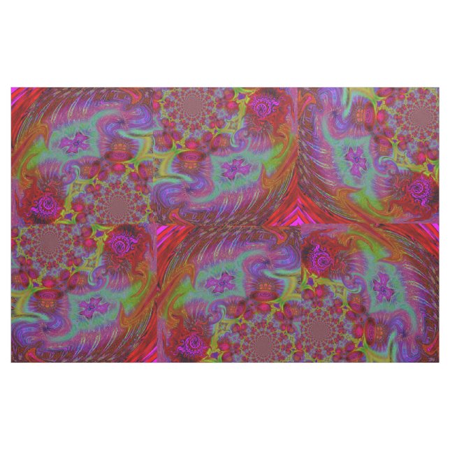 Dark Rainbow Psychedelic Abstract design Fabric (Yard)