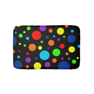 Dark Rainbow Spots Bath Mat