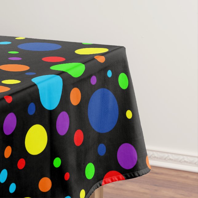 Dark Rainbow Spots Tablecloth (In Situ)