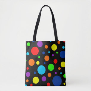 Dark Rainbow Spots Tote Bag