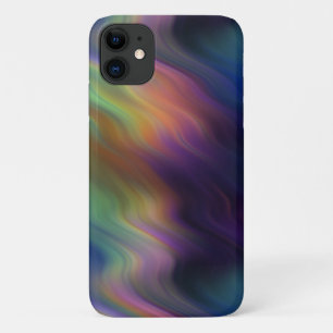 Dark Rainbow Swirls of Colors Abstract iPhone 11 Case