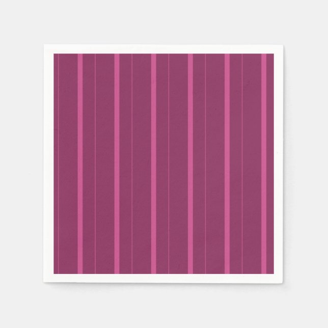 Dark Raspberry Stripes Napkin (Front)
